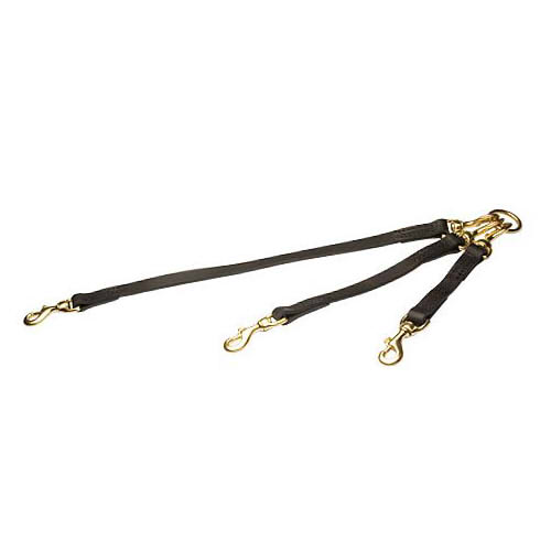 ３頭引き用トリプルリード [L3620 Triple leather lead] - ¥8,453 : 犬